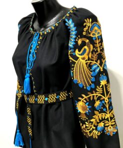Alternative view of Вишиванка "Жар-птиця" чорна
